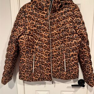 Michael Kors Leopard Print Puffer packable Jacket. size S